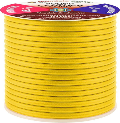 Mandala Crafts Round Genuine Yellow Leather Cord - Image 2