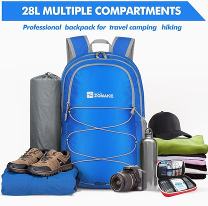 ZOMAKE Lightweight Packable Backpack 28L, Foldable Backpacks Water Resistant - Image 3