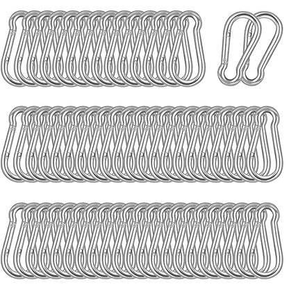 60PCS M5 Heavy Duty Carabiner Clip, 2Inch Snap Hook Quick Link Small Carabiner by XHAMXE