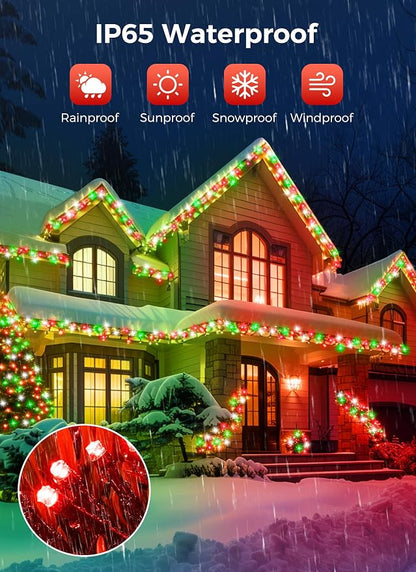 Minetom Solar Christmas Lights Outdoor Waterproof, 2 Pack Total 80FT 200 LED - Image 3