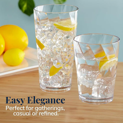 US Acrylic Optix Plastic Reusable Drinking Glasses 14oz Rocks & 20oz Water Cups - Image 5