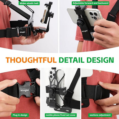 KINGKI Mobile Phone Chest Strap Harness Mount Head Strap Holder Kit - Image 6