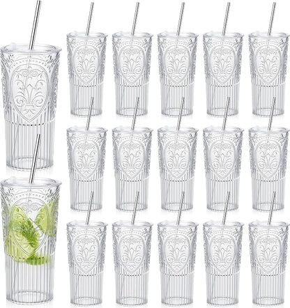 16 Set 20oz Vintage Plastic Tumbler by Unknown