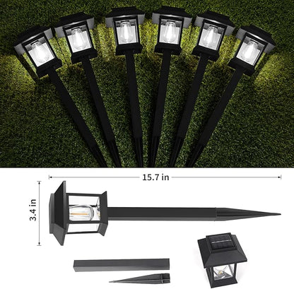 Greluna Solar Lights Outdoor, 6 Pack 6000K Waterproof Auto On/Off Solar Pathway - Image 6