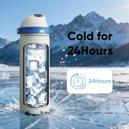 Insulated Water Bottle with Straw - Image 7