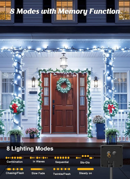 Brightown Solar String Lights Outdoor, 2 Pack Total 80FT 200 LED Solar Powered - Image 3