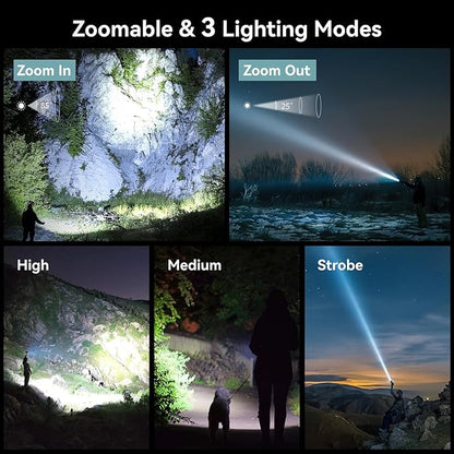 LETMY Rechargeable Flashlights High Lumens, 2 Pack 2000 Lumens Bright LED - Image 4