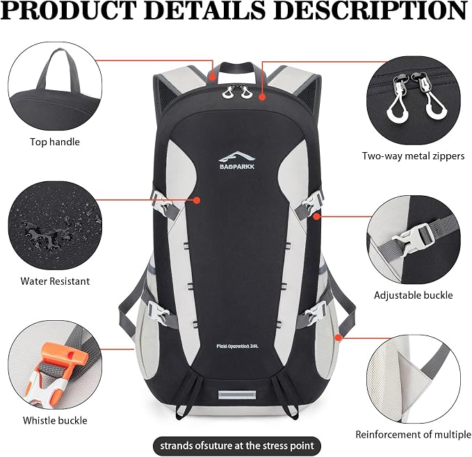 BAGPARKK Hiking Backpack, Large 35L Travel Backpacks - Image 5