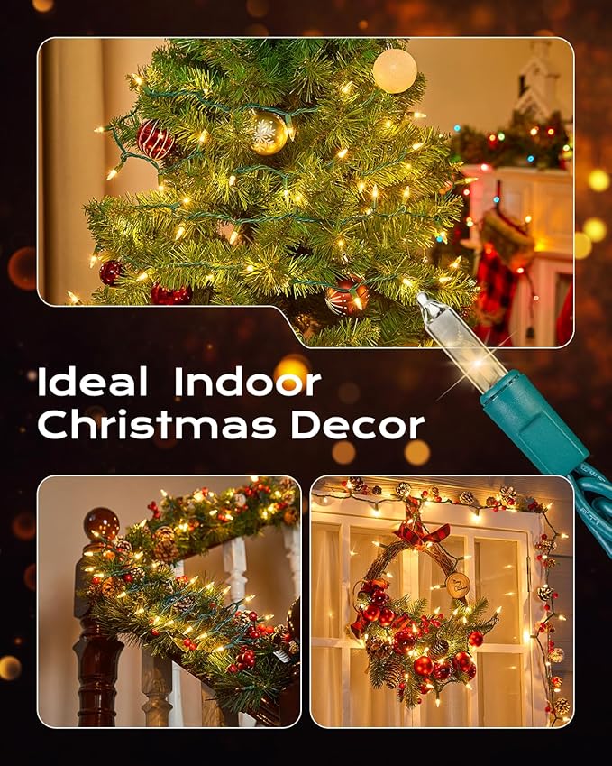 Brightown Clear Christmas String Lights, 100-Count 25ft Incandescent Bulb Mini - Image 3