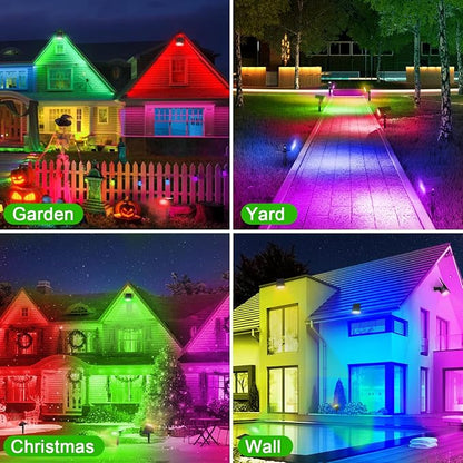 LANSOW Solar Spot Lights Outdoor Color Changing, Christmas Landscape Spotlights - Image 3