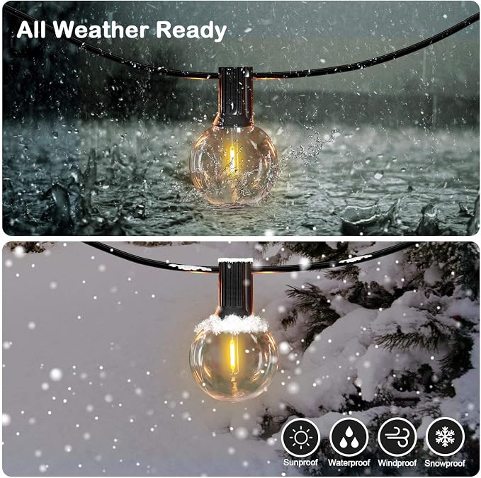150FT LED Globe Outdoor String Lights, Dimmable Patio - Image 4