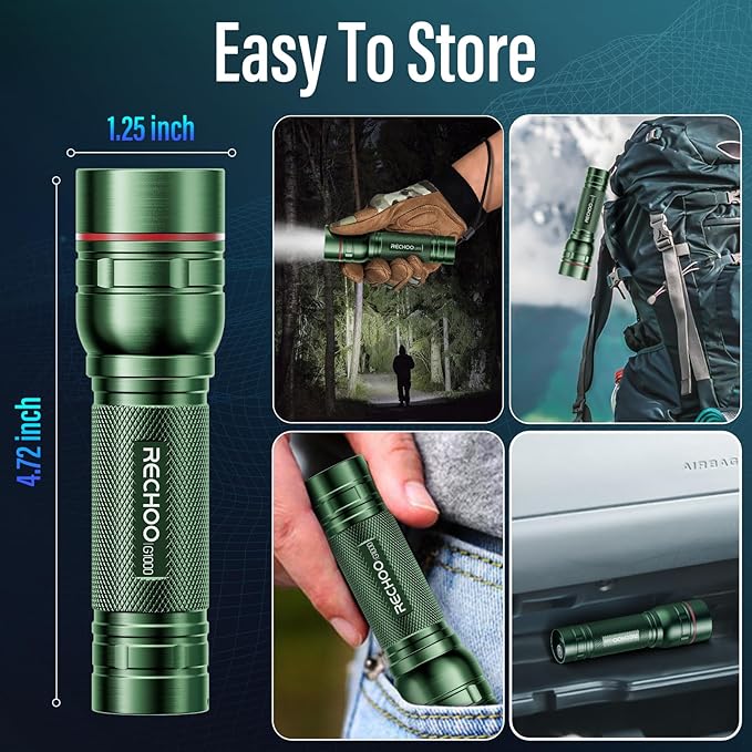 Rechargeable Flashlights High Lumens, G1000 Super Bright Flash Light, Small - Image 7