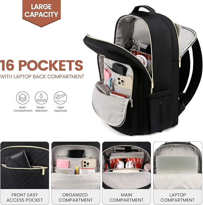 LOVEVOOK Laptop Backpack for Women 17.3 inch, Cute Womens Travel Backpack Purse - Image 2