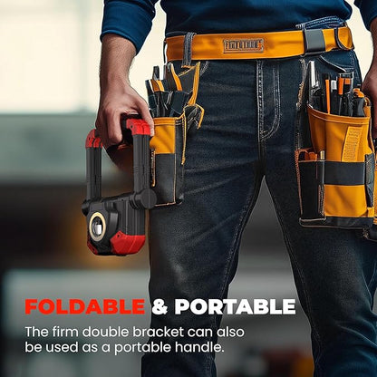 YZONI LED Work Light Rechargeable, 2 COB 2500LM Folding Portable Flood Light - Image 7