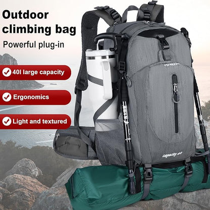 FENGDONG 40L Waterproof Lightweight Hiking, Travel Backpack - Image 2