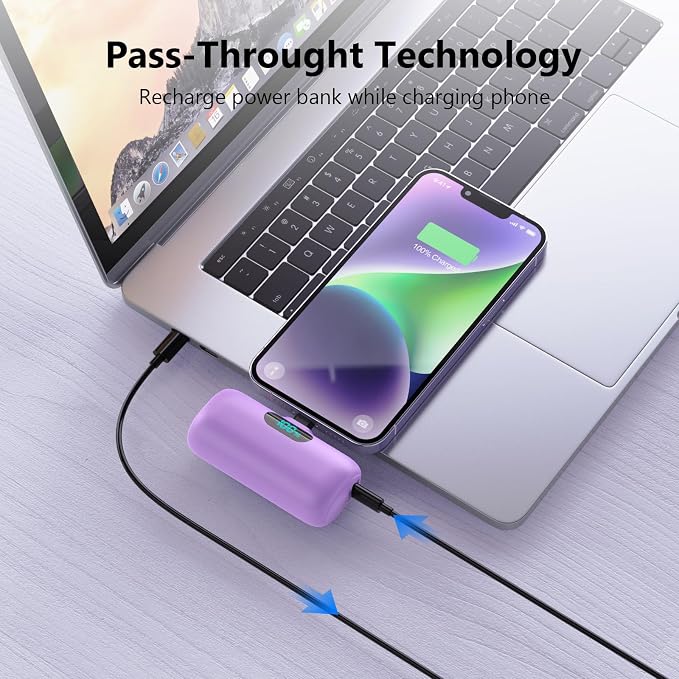 Mini Portable Charger for iPhone, Upgraded 5000mAh PD Fast Charging Battery Pack - Image 5
