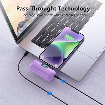 Mini Portable Charger for iPhone, Upgraded 5000mAh PD Fast Charging Battery Pack - Image 5