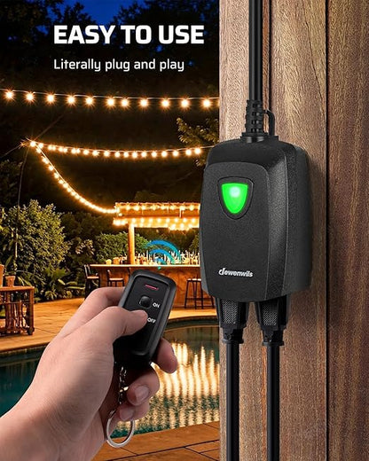 DEWENWILS Outdoor Remote Control Outlet, Weatherproof Wireless Electrical Plug - Image 2