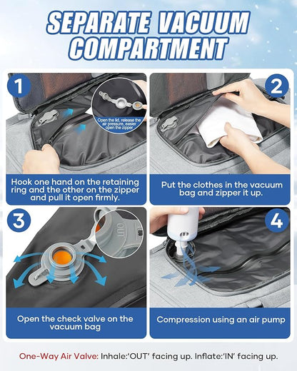 Ski Boot Bag Backpack for Helmet, 70L Waterproof Vacuum Backpack Travel - Image 3