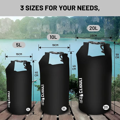 Waterproof Dry Bag, Roll Top Black Small Waterproof Backpack - Image 6
