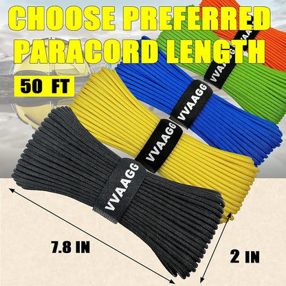VVAAGG 1000 Black Paracord Rope, 50ft 12 Strand Parachute Cord - Image 3