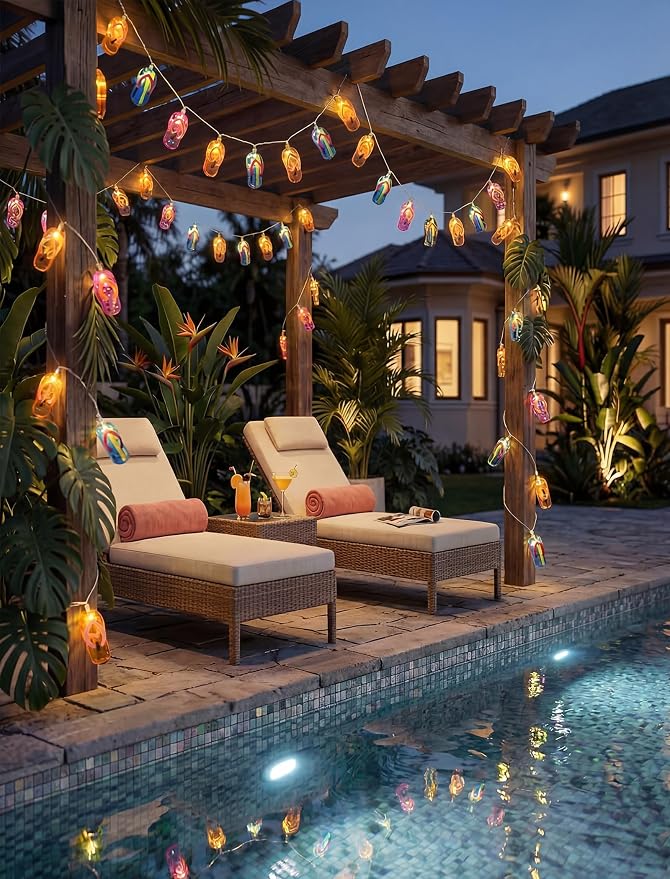Slipper String Lights, 8.5FT 10 LED Beach Themed Lights - Image 5