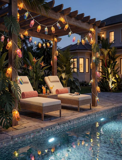 Slipper String Lights, 8.5FT 10 LED Beach Themed Lights - Image 5