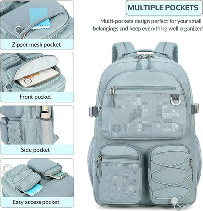 Lohol Multi-Pocket Backpack for School College Travel, Heavy Duty Big Bookbag - Image 6