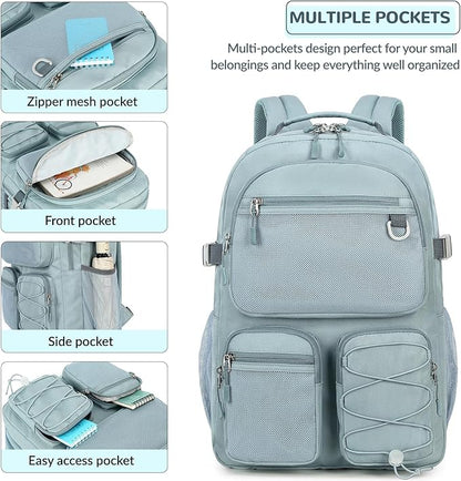 Lohol Multi-Pocket Backpack for School College Travel, Heavy Duty Big Bookbag - Image 6