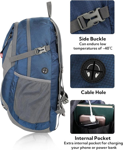 WATERFLY Lightweight Packable Hiking Backpack: 30L Foldable Travel Daypack - Image 4