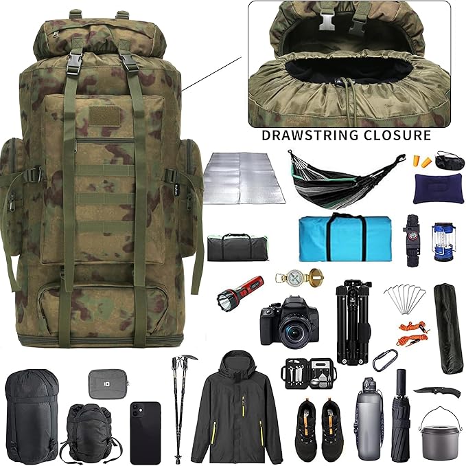 Hiking Backpack for Men 70L/100L Camping Backpack Military Rucksack Molle 3 - Image 4