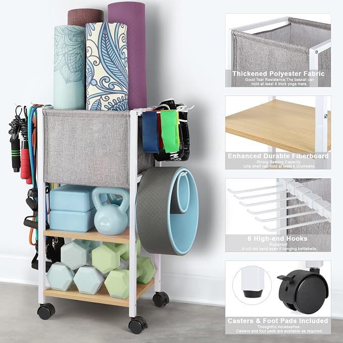 Weight Rack Dumbbell Rack Garage Storage Organization Garage Shelving Yoga Mat - Image 2