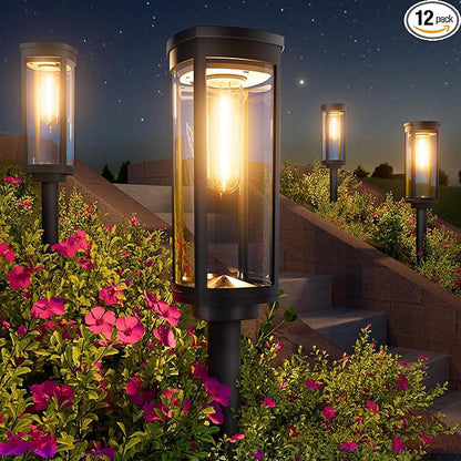 BITPOTT Bright Solar Pathway Lights, 12 Pack Solar Lights Outdoor Waterproof by BITPOTT