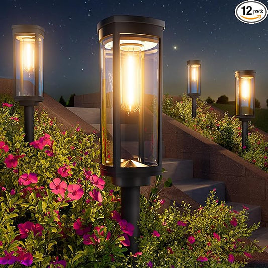 BITPOTT Bright Solar Pathway Lights, 12 Pack Solar Lights Outdoor Waterproof by BITPOTT