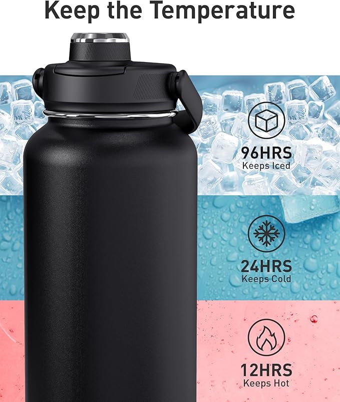 TOURIT 40 oz Insulated Water Bottle, Stainless Steel Sports Water Bottles - Image 3