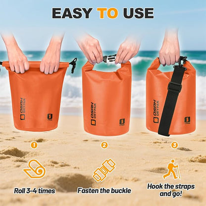 Waterproof Dry Bag, 5L/10L/20L/30L/40L Roll Top Lightweight Storage Backpack - Image 6