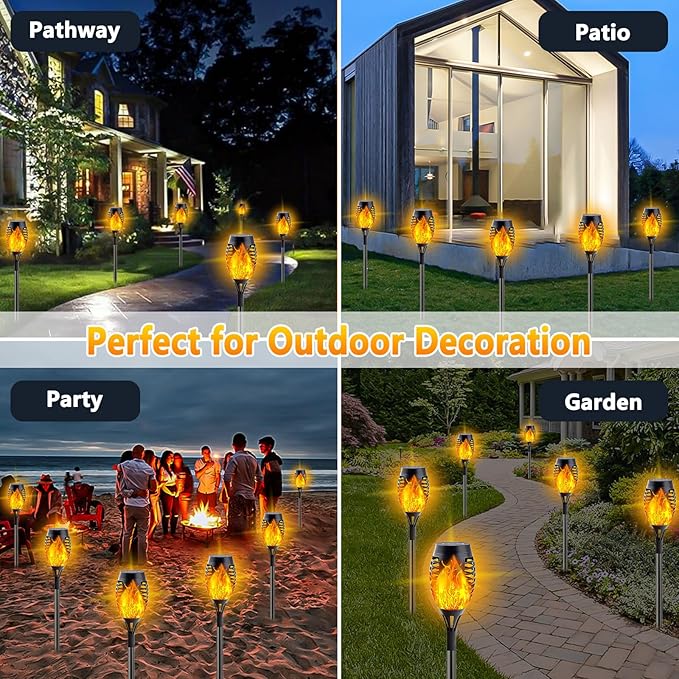 10Pack Solar Lights Outdoor, Mini Solar Torch Lights - Image 5