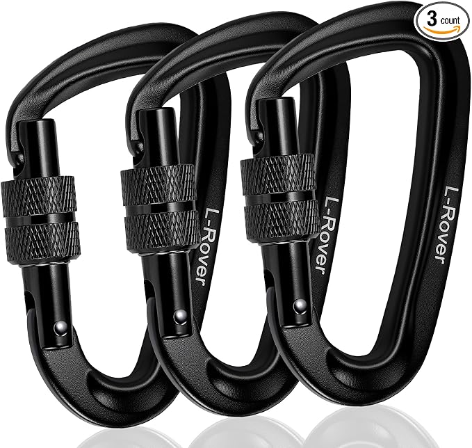 3 Heavy Duty Carabiner Clips 12kN-Lightweight Locking Carabiners by Ultra+Sturdy+Carabiner
