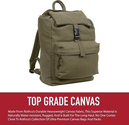 Rothco Canvas Daypack – Heavy-Duty Cotton Canvas Backpack - Image 4