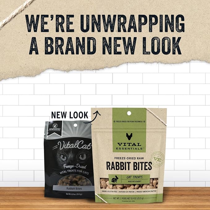 Vital Essentials Freeze Dried Raw Cat Treats, Rabbit | Bites | 0.9 oz | Pack of - Image 3