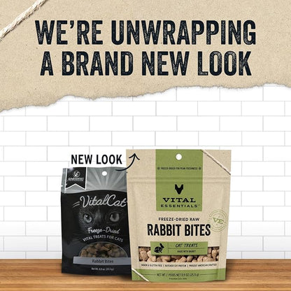 Vital Essentials Freeze Dried Raw Cat Treats, Rabbit | Bites | 0.9 oz | Pack of - Image 3