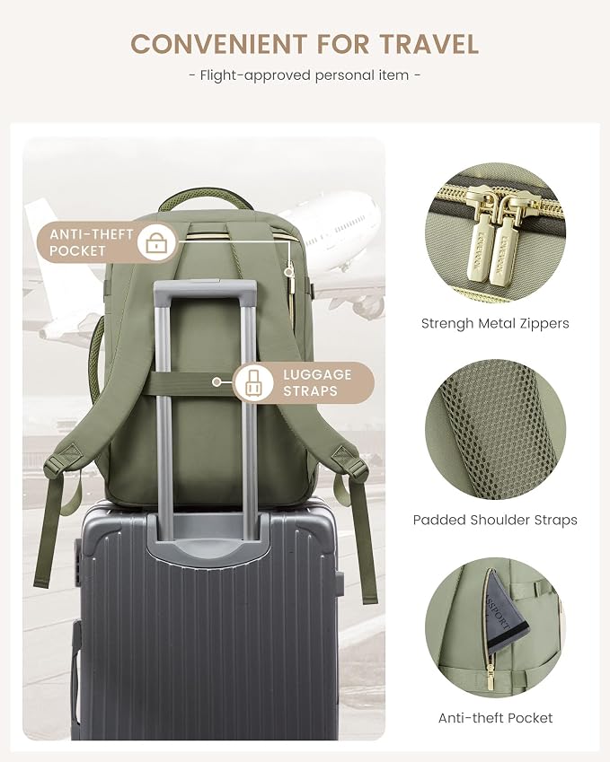 LOVEVOOK Large Travel Backpack for Women, 40L TSA Approved Backpack - Image 8