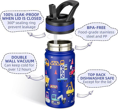 Fanhaw 14 Oz Kids Insulated Water Bottle - Image 2