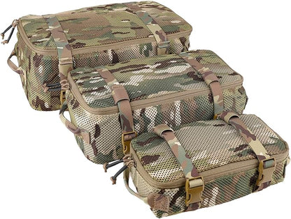 PETAC GEAR 3 PCS Tactical Modular Packing Cubes, Large Capacity Mesh Storage Bag by PetacGear