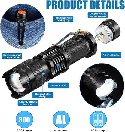 Fumete 20 Pieces LED Flashlight Mini 3 Mode Tactical Torch Small Water - Image 3
