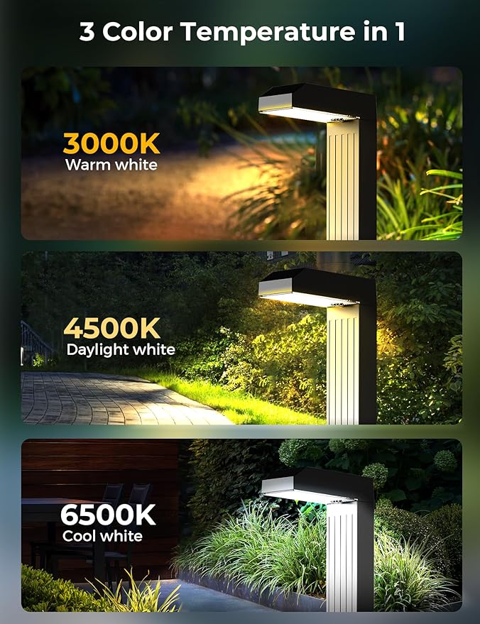 COXSENI Solar Pathway Lights Outdoor 6 Pack, 3 Color in 1 Bright Landscape - Image 4