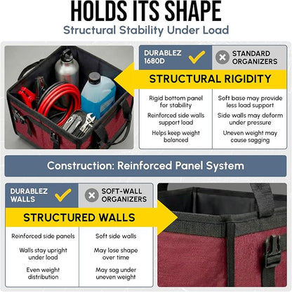XL Trunk Organizer 3-Section for SUV, Van – Modular L-Shape Car Storage Box - Image 9