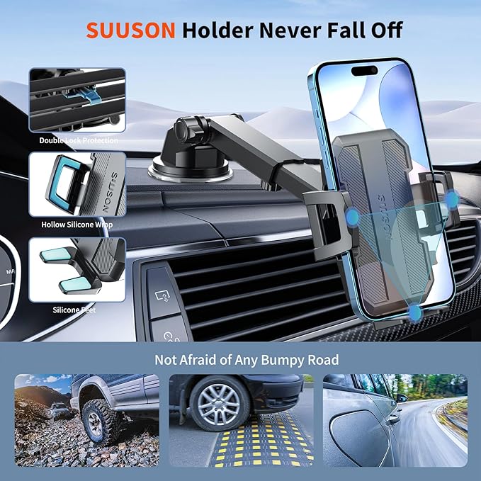 SUUSON Upgraded 3-in-1 Car Phone Holder Mount Phone Mount - Image 6