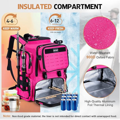 Goture Fishing Backpack, 58L 900D Water-Resistant Insulated Tackle Backpack - Image 4