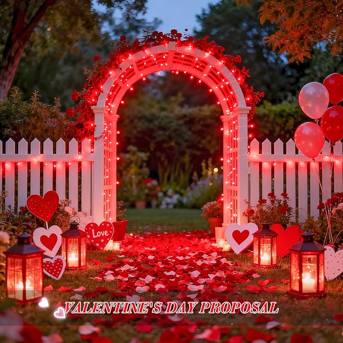 JMEXSUSS 2 Pack Red Solar Lights Outdoor Waterproof, Each 33FT 100 LED Red - Image 2